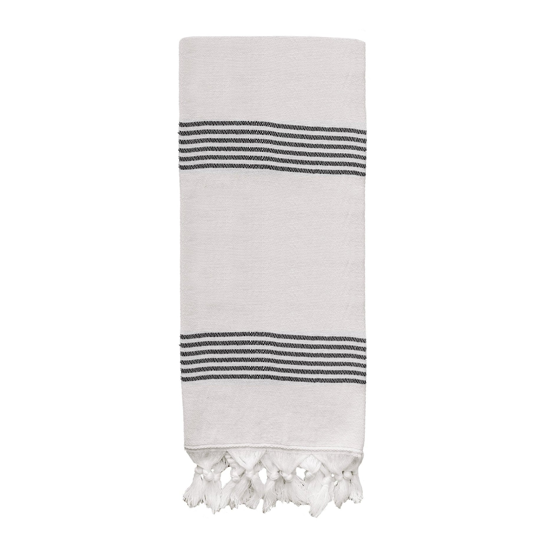 Turkish Cotton + Bamboo Hand Towel - Multi Stripes - SwagglyLife Home & Fashion